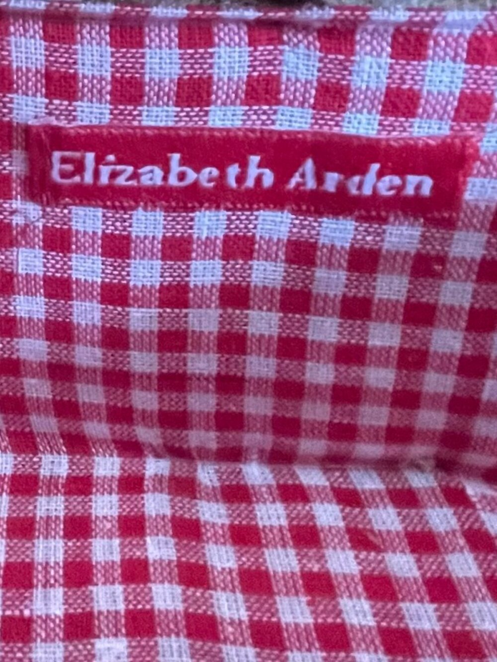 Elizabeth Arden Vintage Picnic Basket Set Wicker Red Gingham 4 Person - Picture 2 of 10